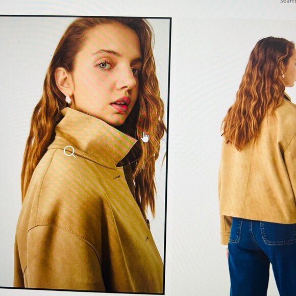 Faux suede jacket with pockets - Picture 11 of 11